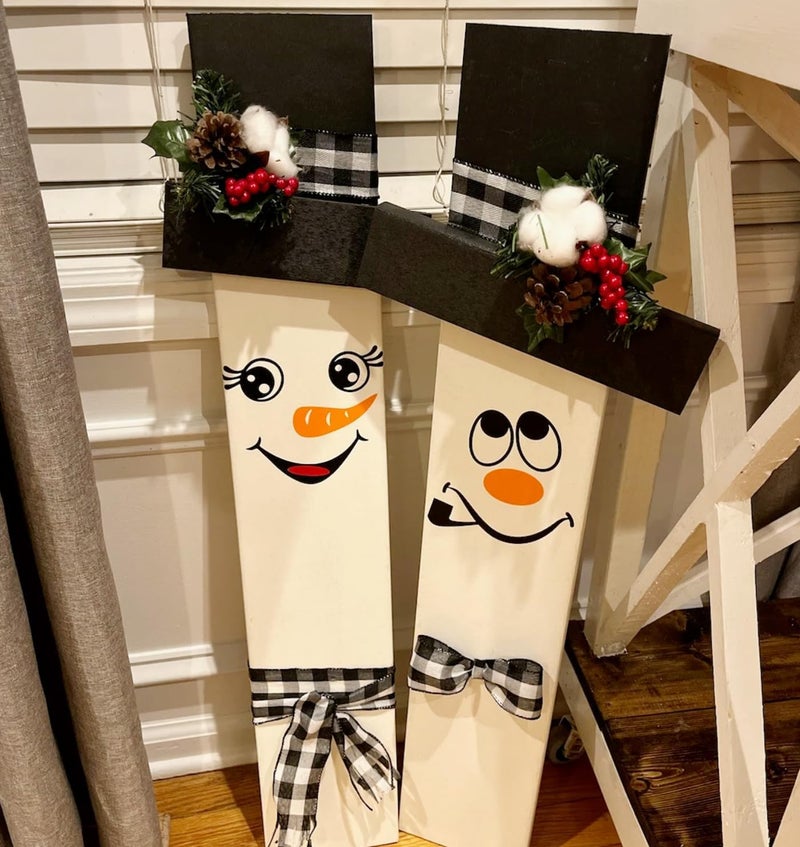 SUNVERSE Snowman Face Stencils Christmas Stencils for Crafts Reusable Xmas Holiday Stencil for Painting on Wood Window T-Shirts Fabrics Decor CH - Image 5